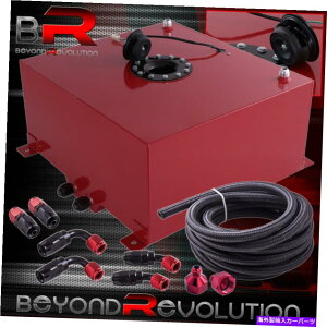 Fuel Gas Tank 13K / 50bgԃA~jEKXR^NubNLbv +ICCtBbeBO 13 Gallon / 50 Liters Red Aluminum Gas Fuel Tank Black Cap + Oil Line Fittings