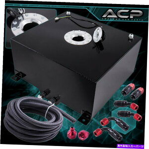 Fuel Gas Tank 50L / 13KubNA~jERdr^NґgICC10antBbeBO 50L / 13 Gallons Black Aluminum Fuel Cell Tank Braided Oil Line 10An Fittings