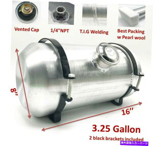 Fuel Gas Tank �Z���^�[�t�B��3.25�K����8 x16�X�p���A���~�j�E���K�\�����^���N /�R���^���N1/4 NPT�A�E�g���b�g Center Fill 3.25 Gallon 8 x16 Spun Aluminum Gas Tank / Fuel Tank 1/4 NPT Outlet