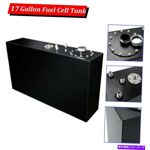Fuel Gas Tank ubN17K̃XA~jE[XRdrK\^Nw/xZ_[gbvtB[h Black 17 Gallon Slim Aluminum Race Fuel Cell Gas Tank w/ Level Sender Top-Feed