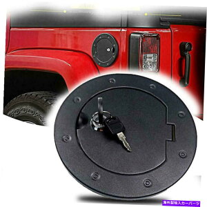 Fuel Gas Tank �X�`�[�����b�N�R���h�A�u���b�N�K�\�����^���N�L���b�v�J�o�[���b�N07+�W�[�v�����O���[�̃��b�N�L�[ Steel Locking Fuel Door Black Gas Tank Cap Cover Lock Key For 07+ Jeep Wrangler