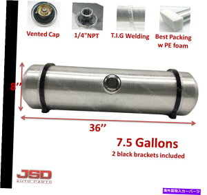 Fuel Gas Tank �A���~�j�E���X�p���R��/�K�\�����^���N�Z���^�[�t�B��7.5gal 8 "x36" 1/4 "�g���b�N/�z�b�g���b�h�pNPT Aluminum Spun Fuel/Gas Tank Center Fill 7.5Gal 8"x36" 1/4"NPT For Truck/Hot Rod