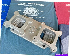 Intake Manifold 142̃fA4oYA_v^[A144u[zC}jz[h2x4 BM Holley DUAL 4 BARREL carb adapter FOR 142, 144 BLOWER intake manifold 2x4 B&M Holley