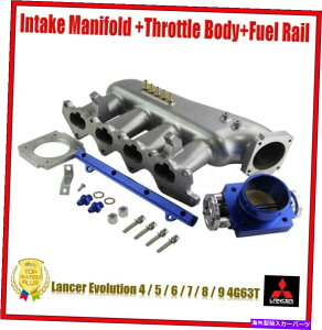 Intake Manifold ێ}jz[h +OHG{4 5 6 7 8 9 4G63T̋zC}jz[h +Xbg{fB +R[ Intake Manifold + Throttle Body + Fuel Rail For Mitsubishi Evo 4 5 6 7 8 9 4G63T
