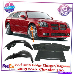 Fender Liner 05-10NCX[300 RWD̃Jo[̉ɃtgtF_[Ci[GWXvbVV[h Front Fender Liner & Engine Splash Shield Under Cover For 05-10 Chrysler 300 RWD