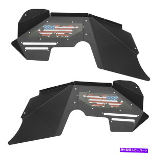 Fender Liner �t�����g�X�`�[���C���i�[�t�F���_�[���C�i�[w/ dusteded usa Flag for Jeep Wrangler 07-18 JK Front Steel Inner Fender Liner w/ Distressed USA Flag for Jeep Wrangler 07-18 JK�y���s�A���i�z