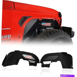 Fender Liner �X�`�[���u���b�NUSA�t���O�t�����g�C���i�[�t�F���_�[���C�i�[�t�B�b�g�W�[�v�����O���[JL JT 2018-2022 Steel Black USA Flag Front Inner Fender Liners Fit Jeep Wrangler JL JT 2018-2022�y���s�A���i�z