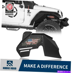 Fender Liner tbN[hX`[tgCi[tF_[Ci[w/usatOtBbgW[vO[JK 07-18 Hooke Road Steel Front Inner Fender Liners w/USA Flag Fit Jeep Wrangler JK 07-18