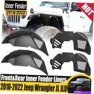 Fender Liner 2018-2022̃tgACi[tF_[Ci[4PCS 4DDR2DRW[vO[JL JLU Front&Rear Inner Fender Liners 4pcs 4DR & 2DR For 2018-2022 Jeep Wrangler JL JLU
