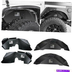 Fender Liner �W�[�v�����O���[�̃t�����g����у��A�C���i�[�t�F���_�[���C�i�[2007-2018 JK JKU 4WD�i���j Front and Rear Inner Fender Liners for Jeep Wrangler 2007-2018 JK JKU 4WD(Black)
