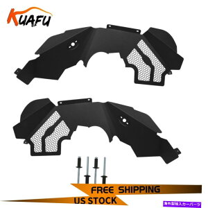 Fender Liner 2007-2018KuafuW[vO[JKubNtgA~jECi[tF_[Ci[ KUAFU For 2007-2018 Jeep Wrangler JK Black Front Aluminum Inner Fender Liners