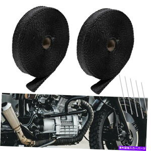 exhaust manifold 2[X 2 "50tB[gubNOXt@Co[GL][Xgwb_[pCvq[gbve[v+10^CLbg 2 Roll x 2" 50Ft Black Fiberglass Exhaust Header Pipe Heat Wrap Tape+10 Ties Kit