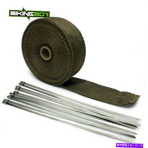 exhaust manifold 1[2 "`^nrCwb_[bv[50tB[g10xXeX|̃lN^C 1 Roll 2" Titanium Lava Exhaust Header Wrap Roll 50ft 10x Stainless Steel Ties