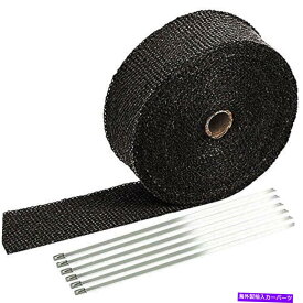 exhaust manifold 250フィートの黒い排気ヒートラップロールオートバイファイバーグラスヒートシールドテープ用 2 50ft Black Exhaust Heat Wrap Roll for Motorcycle Fiberglass Heat Shield Tape