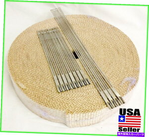 exhaust manifold _uVbN^GL][Xgwb_[pCvbv2 x 1/8 100tB[g[SSbNlN^C DOUBLE THICK TAN EXHAUST HEADER PIPE WRAP 2 X 1/8 100 FOOT ROLL SS LOCKING TIES