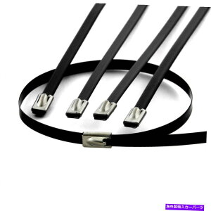 exhaust manifold 100x12 "P[urCwb_[pCvbvp̍bNXeX|Wbv^C 100x12" BLACK LOCKING STAINLESS STEEL ZIP TIE FOR CABLE EXHAUST HEADER PIPE WRAP