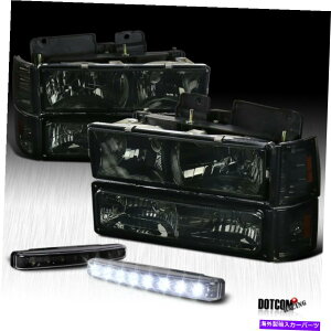 exhaust manifold tBbg94-98 GMCVGX[NwbhCgop[R[i[MCg+8˂̃tHOv Fit 94-98 GMC Sierra Smoke Headlights Bumper Corner Signal Lights+8-LED Fog Lamp