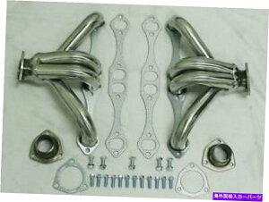 exhaust manifold �����ȃu���b�N�V�{���[�����ꂽ�X�e�����X�V���[�e�B�n�K�[�w�b�_�[�X�g���[�g���b�hSBC 350 Small Block Chevy Polished Stainless Shorty Hugger Headers Street Rod SBC 350�y���s�A���i�z