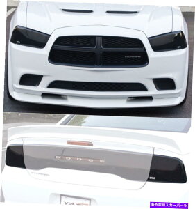 Headlight Covers フィット11-14ダッジ充電器GTS煙アクリルヘッドライトテールライトカバー4PCセット Fits 11-14 Dodge Charger GTS Smoke Acrylic Headlight Taillight Covers 4pc Set