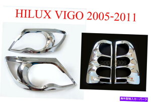 Headlight Covers g^nCbNXr[SMK6sbNAbvNwbhCge[vJo[g05-10 FOR TOYOTA HILUX VIGO MK6 PICKUP CHROME HEAD LIGHT TAIL LAMP COVER TRIM 05 - 10