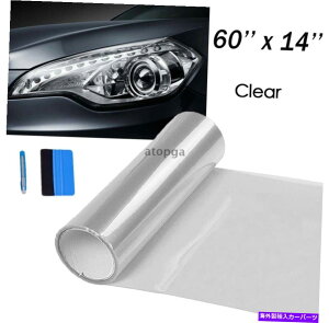 Headlight Covers クリアグロスビニールフィルムティント14 "x 60"ヘッドライトテールライトターンフォグラップカバー Clear Gloss Vinyl Film Tint 14" x 60" Headlight Taillight Turn Fog Wrap Cover