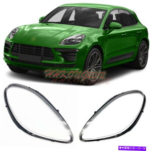 Headlight Covers  +ẼNAwbhCgJo[|VF}J2018-2021̐ڒܕt Left + Right Side Clear Headlight Cover With Glue For Porsche Macan 2018-2021