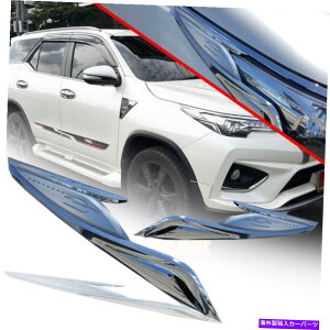 Headlight Covers �N�����w�b�h���C�g�t�����g�����v�J�o�[�g���^�t�H�[�`���i�[SW4 SUV 2015 16 17�ɓK���Ă��܂� CHROME HEAD LIGHT FRONT LAMP COVER FIT FOR TOYOTA FORTUNER SW4 SUV 2015 16 17�y���s�A���i�z