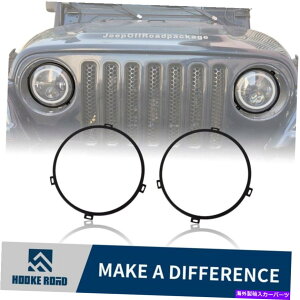Headlight Covers 7 ''�ۂ��w�b�h���C�g���t���u���P�b�g�����O�͍���97-2006�W�[�v�����O���[TJ 7'' Round Headlight Mounting Bracket Ring in Black for 97-2006 Jeep Wrangler TJ