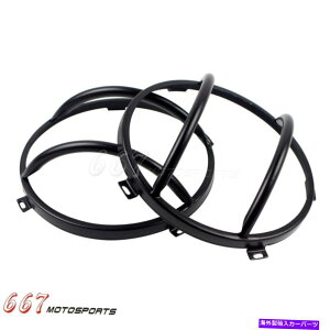 Headlight Covers 2x���^���t�����g���C�g�K�[�h�u���b�N�w�b�h���C�g�J�o�[07-18�W�[�v�����O���[JK 2X Metal Front Lights Guards Black Headlight Cover For 07-18 Jeep Wrangler JK�y���s�A���i�z