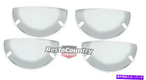 Headlight Covers �N�����w�b�h���C�g�J�o�[x4�n�[�t���[��5 3/4���j�o�[�T���w�b�h���C�g�J�o�[ CHROME Headlight Covers x4 Half Moon 5 3/4 Universal head light cover