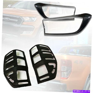 Headlight Covers J[{wbhCg+tH[hW[̃e[CgubNJo[MK2 PX2 XLT 15 16 17 18 CARBON HEADLIGHT+TAIL LIGHT BLACK COVER FOR FORD RANGER MK2 PX2 XLT 15 16 17 18