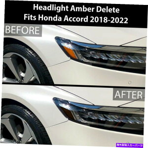 Headlight Covers K18-22wbhCgAo[폜vJbgX[Nrj[eBgJo[I[o[C Fits Accord 18-22 Headlight Amber Delete Precut Smoke Vinyl Tint Cover Overlay