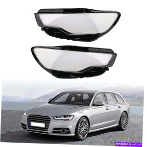 Headlight Covers 1�y�A�t�����g�w�b�h���C�g�����v�A�E�f�BC7 A6L A61 2013-2015�p�̃����Y�N���A�J�o�[�����Y 1 Pair Front Headlight Lamp Clear Cover Lense For Audi C7 A6L A61 2013-2015�y���s�A���i�z