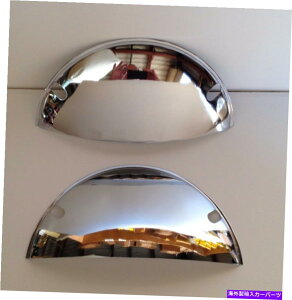 Headlight Covers �N�����w�b�h���C�g��7 "�n�[�t���[���V�[���h�V�����y�A���[�W�V���O���V�[���r�[�� Chrome Headlight covers 7" Half Moon Shields NEW Pair large single sealed beam
