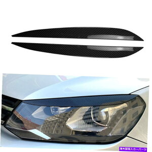 Headlight Covers VW Touareg 2010-2018�J�[�{���t�@�C�o�[�y�A�J�[�̃t�����g�w�b�h���C�g�̂܂Ԃ��g�����J�o�[ Front Headlight Eyelid Trim Cover for VW Touareg 2010-2018 Carbon Fiber Pair Car�y���s�A���i�z