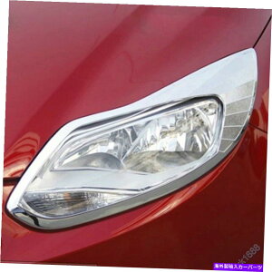 Headlight Covers Ford FocusMK3 2012 2013 Sty�̃N�����t�����g�w�b�h���C�g�����v�����J�o�[ Chrome Front Head Light Lamp Decorative Cover For Ford Focus MK3 2012 2013 STY�y���s�A���i�z