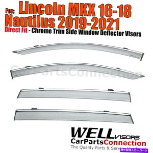 oOV[h Lincoln Mkx Nautilus 2016-2021CfBtN^[̂߂Wellvisors WellVISORS for Lincoln MKX Nautilus 2016-2021 Window Vent Visors Deflectors