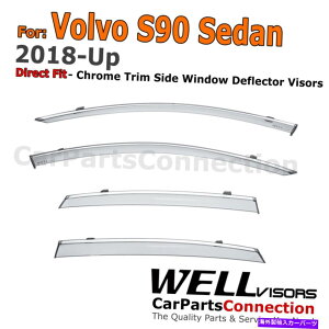 �o�O�V�[���h Wellvisors�E�B���h�E�o�C�U�[2018-Up Volvo S90 Sedan Visors Deflectors Chrome Trim WellVisors Window Visors 2018-Up Volvo S90 Sedan Visors Deflectors Chrome Trim