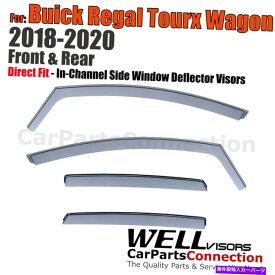 バグシールド Wellvisors In-Channel Window Visors Buick Regal Sedan Sportbackの4PC 18-20 Wellvisors In-Channel Window Visors 4Pcs For Buick Regal Sedan Sportback 18-20