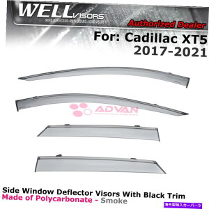 oOV[h 2017-2022WellVisors Cadillac XT5 SUV Window Viders with Black Trim Guards WELLvisors For 2017-2022 Cadillac XT5 SUV Window Visors with Black Trim Guards