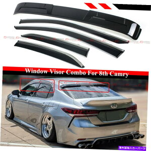 oOV[h 2018-2022̃JNgEBhEoC[w/Nbv +AEBhE[tl^o FOR 2018-2022 CAMRY CHROME TRIM WINDOW VIRORS W/ CLIP + REAR WINDOW ROOF SPOILER