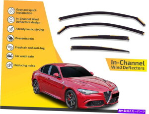 oOV[h `l͔d@At@IWA2016-up 4PC̃CK[h In channel wind deflectors rain guards for Alfa Romeo Giulia 2016-up 4pc