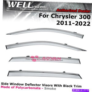 �o�O�V�[���h 11-22�N���C�X���[300�Z�_���E�B���h�E�o�C�U�[�N�����g�������C���K�[�h�̃E�F���o�C�U�[ WELLvisors For 11-22 Chrysler 300 Sedan Window Visors Chrome Trim Rain Guards