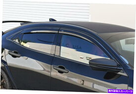 バグシールド HIC USA 2017?2020シビックサイドウィンドウバイザーベントシェードデフレクターハッチバックのみ HIC USA 2017 to 2020 Civic side window visor vent shade deflector HATCHBACK ONLY