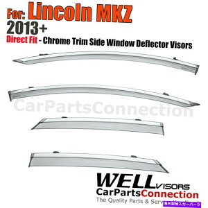 �o�O�V�[���h �����J�[��MKZ�̃E�F���o�C�U�[13-20�E�B���h�E�o�C�U�[�J���f�B�t���N�^�[�N�����g���� Wellvisors for Lincoln MKZ 13-20 Window Visors Rain Wind Deflectors Chrome Trim