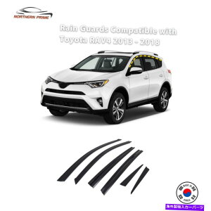 oOV[h g^RAV4 2013-2018̃CK[hi6PCSjX[NFte[vIX^C Rain Guards for Toyota RAV4 2013-2018 (6PCs) Smoke Tinted Tape-On Style