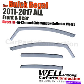 バグシールド Wellvisors In-Channel Window Visors Deflectors 4PCS for Buick Regal 2011-2017 Wellvisors In-Channel Window Visors Deflectors 4Pcs For Buick Regal 2011-2017