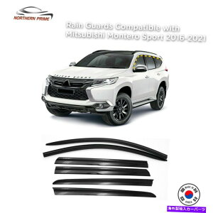 �o�O�V�[���h �O�H�����e���X�|�[�c2016-2021�i6pcs�j���̐F�����̃e�[�v�I���̃��C���K�[�h Rain Guards for Mitsubishi Montero Sport 2016-2021 (6PCs) Smoke Tinted Tape-On�y���s�A���i�z