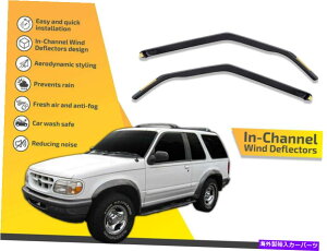 バグシールド チャンネルの風力発電器では、フォードエクスプローラー3ドアのレインガード1995-2000 2PC In channel wind deflectors rain guards for Ford Explorer 3 door 1995-2000 2pc