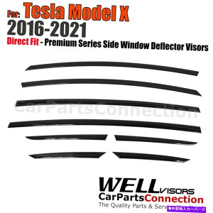 �o�O�V�[���h �e�X�����f��X 2016+�X���[�N�`���g�v���~�A���V���[�Y��WellVisors�E�B���h�E�o�C�U�[ WellVisors Window Visors For Tesla Model X 2016+ Smoke Tint Premium Series�y���s�A���i�z
